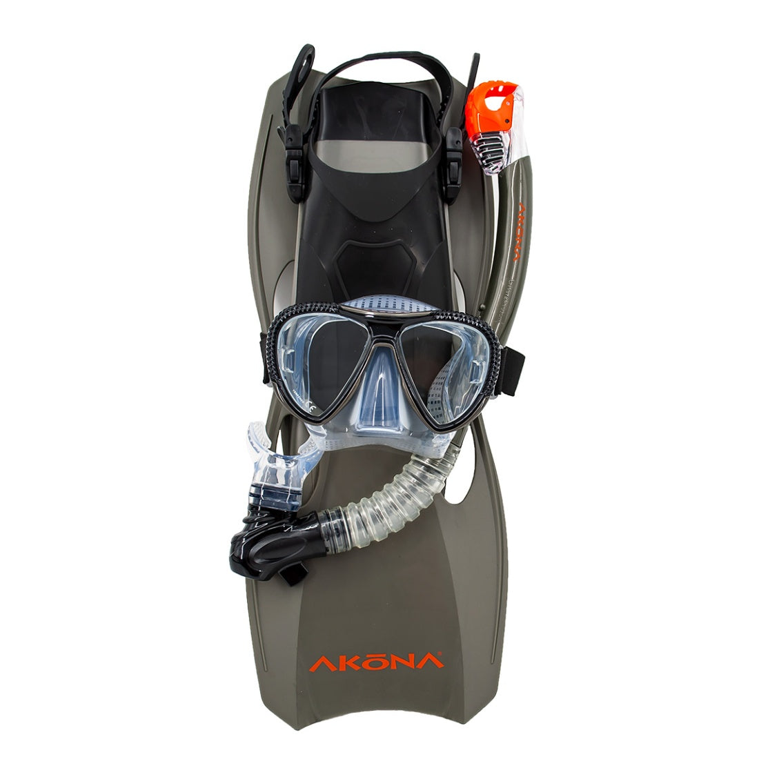 Akona Sport Mask, Fins & Snorkel Set / Titanium