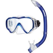 Pro Blue Wizard Kids Mask, Fin, Snorkel Gear w/Bag Blue L/XL (3-7)