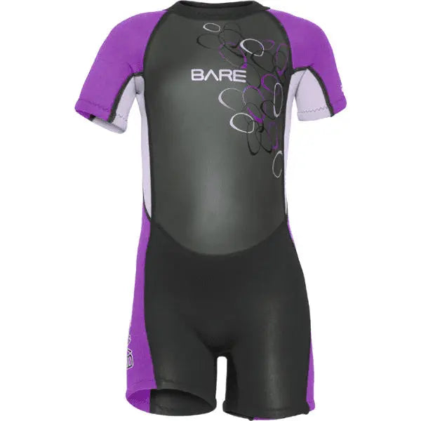 Bare 2mm MantaYouth Shorty Wetsuit Purple 12